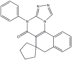 4-phenyl-6,7-dihydrospiro(benzo[h][1,2,4]triazolo[4,3-a]quinazoline-6,1'-cyclopentane)-5(4H)-one Struktur