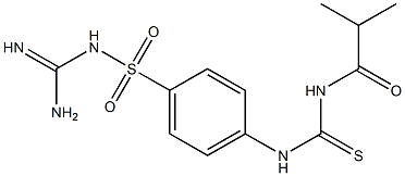 {[amino(imino)methyl]amino}(4-{[(isobutyrylamino)carbothioyl]amino}phenyl)dioxo-lambda~6~-sulfane Struktur