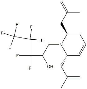 1-[(2R,6S)-2,6-bis(2-methyl-2-propenyl)-3,6-dihydro-1(2H)-pyridinyl]-3,3,4,4,5,5,5-heptafluoro-2-pentanol Struktur