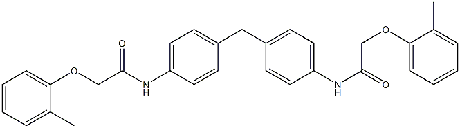 2-(2-methylphenoxy)-N-[4-(4-{[2-(2-methylphenoxy)acetyl]amino}benzyl)phenyl]acetamide Struktur