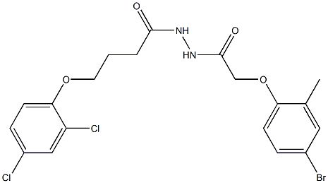 2-(4-bromo-2-methylphenoxy)-N'-[4-(2,4-dichlorophenoxy)butanoyl]acetohydrazide Struktur