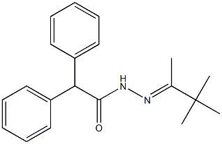 2,2-diphenyl-N'-[(E)-1,2,2-trimethylpropylidene]acetohydrazide Struktur