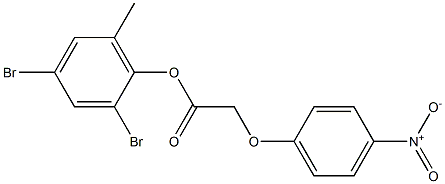 2,4-dibromo-6-methylphenyl 2-(4-nitrophenoxy)acetate Struktur