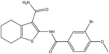 2-[(3-bromo-4-methoxybenzoyl)amino]-4,5,6,7-tetrahydro-1-benzothiophene-3-carboxamide Struktur