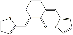 2-[(E)-2-thienylmethylidene]-6-[(Z)-2-thienylmethylidene]cyclohexanone Struktur