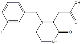 2-[1-(3-fluorobenzyl)-3-oxo-2-piperazinyl]acetic acid Struktur