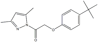 2-[4-(tert-butyl)phenoxy]-1-(3,5-dimethyl-1H-pyrazol-1-yl)-1-ethanone Struktur