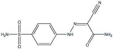 2-{(Z)-2-[4-(aminosulfonyl)phenyl]hydrazono}-2-cyanoacetamide Struktur