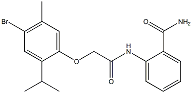 2-{[2-(4-bromo-2-isopropyl-5-methylphenoxy)acetyl]amino}benzamide Struktur