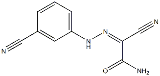 2-cyano-2-[(Z)-2-(3-cyanophenyl)hydrazono]acetamide Struktur