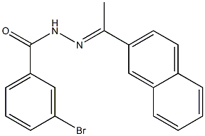 3-bromo-N'-[(E)-1-(2-naphthyl)ethylidene]benzohydrazide Struktur