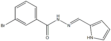 3-bromo-N'-[(E)-1H-pyrrol-2-ylmethylidene]benzohydrazide Struktur