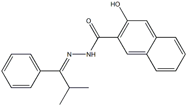 3-hydroxy-N'-[(E)-2-methyl-1-phenylpropylidene]-2-naphthohydrazide Struktur