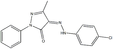 3-methyl-1-phenyl-1H-pyrazole-4,5-dione 4-[N-(4-chlorophenyl)hydrazone] Struktur