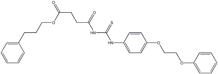 3-phenylpropyl 4-oxo-4-({[4-(2-phenoxyethoxy)anilino]carbothioyl}amino)butanoate Struktur