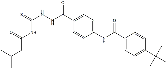 4-(tert-butyl)-N-{4-[(2-{[(3-methylbutanoyl)amino]carbothioyl}hydrazino)carbonyl]phenyl}benzamide Struktur