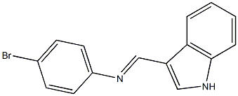 N-(4-bromophenyl)-N-[(E)-1H-indol-3-ylmethylidene]amine Struktur