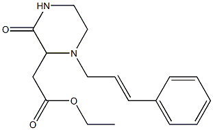 ethyl 2-{3-oxo-1-[(E)-3-phenyl-2-propenyl]-2-piperazinyl}acetate Struktur