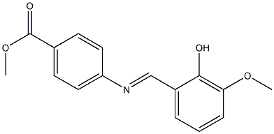 methyl 4-{[(E)-(2-hydroxy-3-methoxyphenyl)methylidene]amino}benzoate Struktur