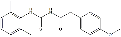 N-(2,6-dimethylphenyl)-N'-[2-(4-methoxyphenyl)acetyl]thiourea Struktur