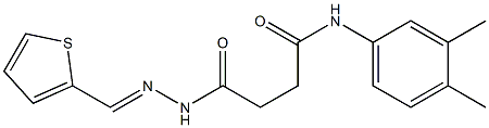 N-(3,4-dimethylphenyl)-4-oxo-4-{2-[(E)-2-thienylmethylidene]hydrazino}butanamide Struktur