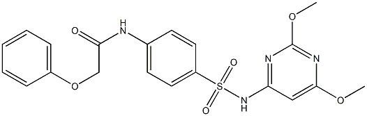 N-(4-{[(2,6-dimethoxy-4-pyrimidinyl)amino]sulfonyl}phenyl)-2-phenoxyacetamide Struktur