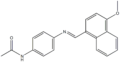 N-(4-{[(E)-(4-methoxy-1-naphthyl)methylidene]amino}phenyl)acetamide Struktur