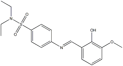 N,N-diethyl-4-{[(E)-(2-hydroxy-3-methoxyphenyl)methylidene]amino}benzenesulfonamide Struktur