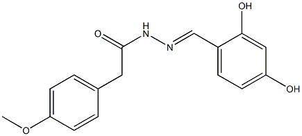 N'-[(E)-(2,4-dihydroxyphenyl)methylidene]-2-(4-methoxyphenyl)acetohydrazide Struktur