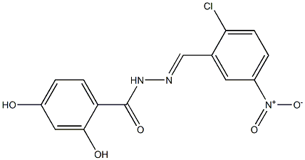 N'-[(E)-(2-chloro-5-nitrophenyl)methylidene]-2,4-dihydroxybenzohydrazide Struktur