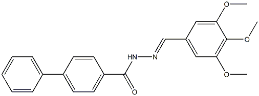 N'-[(E)-(3,4,5-trimethoxyphenyl)methylidene][1,1'-biphenyl]-4-carbohydrazide Struktur