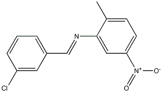 N-[(E)-(3-chlorophenyl)methylidene]-N-(2-methyl-5-nitrophenyl)amine Struktur