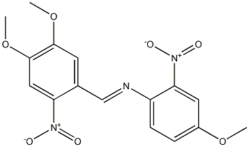 N-[(E)-(4,5-dimethoxy-2-nitrophenyl)methylidene]-N-(4-methoxy-2-nitrophenyl)amine Struktur