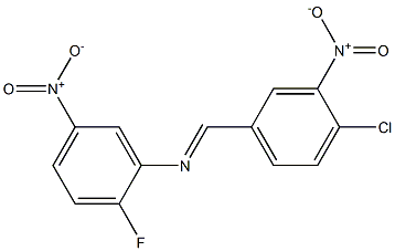 N-[(E)-(4-chloro-3-nitrophenyl)methylidene]-N-(2-fluoro-5-nitrophenyl)amine Struktur