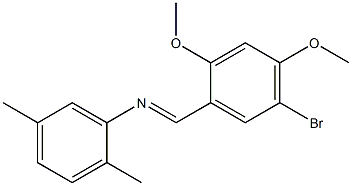 N-[(E)-(5-bromo-2,4-dimethoxyphenyl)methylidene]-N-(2,5-dimethylphenyl)amine Struktur