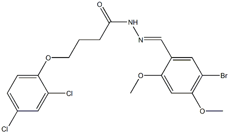 N'-[(E)-(5-bromo-2,4-dimethoxyphenyl)methylidene]-4-(2,4-dichlorophenoxy)butanohydrazide Struktur