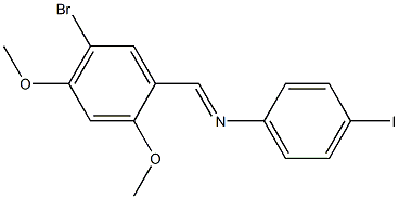 N-[(E)-(5-bromo-2,4-dimethoxyphenyl)methylidene]-N-(4-iodophenyl)amine Struktur