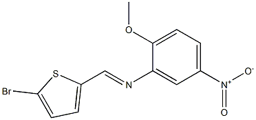 N-[(E)-(5-bromo-2-thienyl)methylidene]-N-(2-methoxy-5-nitrophenyl)amine Struktur