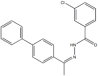 N'-[(Z)-1-[1,1'-biphenyl]-4-ylethylidene]-3-chlorobenzohydrazide Struktur