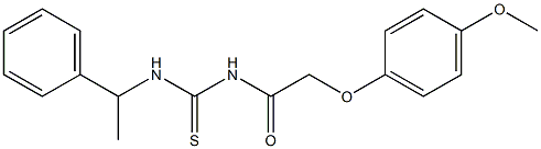 N-[2-(4-methoxyphenoxy)acetyl]-N'-(1-phenylethyl)thiourea Struktur