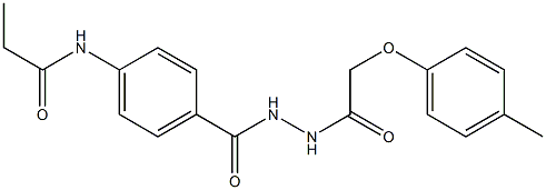 N-[4-({2-[2-(4-methylphenoxy)acetyl]hydrazino}carbonyl)phenyl]propanamide Struktur