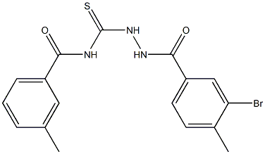 N-{[2-(3-bromo-4-methylbenzoyl)hydrazino]carbothioyl}-3-methylbenzamide Struktur