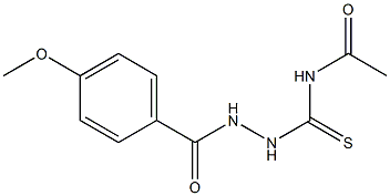 N-{[2-(4-methoxybenzoyl)hydrazino]carbothioyl}acetamide Struktur