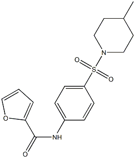 N-{4-[(4-methyl-1-piperidinyl)sulfonyl]phenyl}-2-furamide Struktur