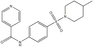 N-{4-[(4-methyl-1-piperidinyl)sulfonyl]phenyl}isonicotinamide Struktur