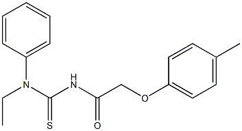 N-ethyl-N'-[2-(4-methylphenoxy)acetyl]-N-phenylthiourea Struktur