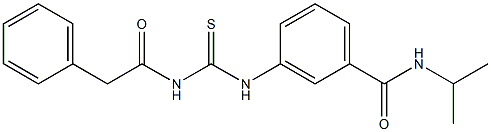 N-isopropyl-3-({[(2-phenylacetyl)amino]carbothioyl}amino)benzamide Struktur