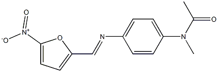 N-methyl-N-(4-{[(E)-(5-nitro-2-furyl)methylidene]amino}phenyl)acetamide Struktur