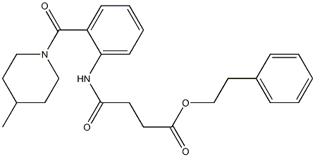 phenethyl 4-{2-[(4-methyl-1-piperidinyl)carbonyl]anilino}-4-oxobutanoate Struktur