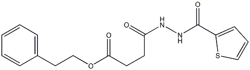 phenethyl 4-oxo-4-[2-(2-thienylcarbonyl)hydrazino]butanoate Struktur